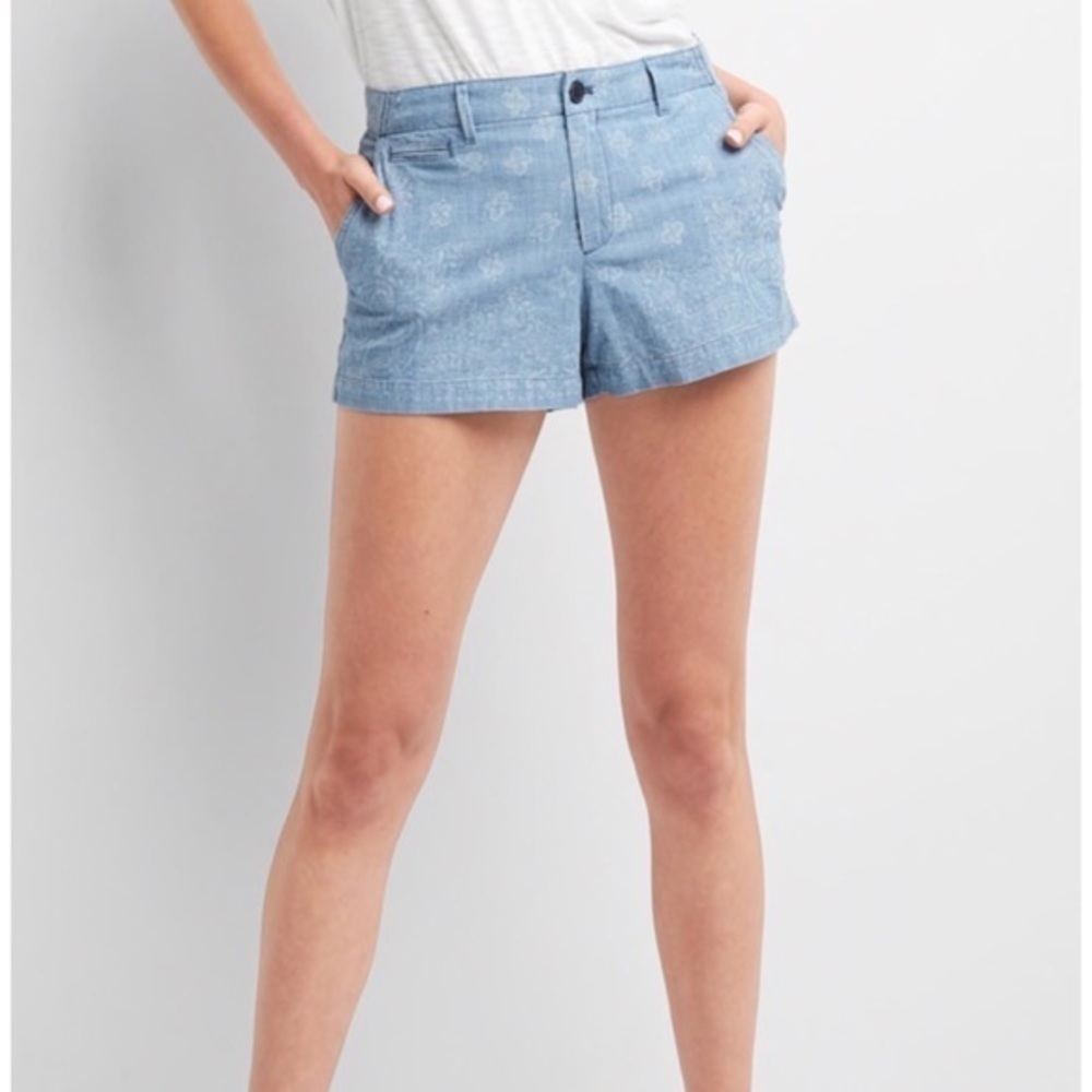 NEW Gap Chambray Paisley Shorts 12 - Picture 5 of 6